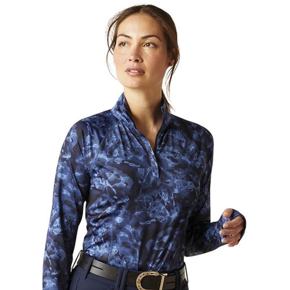 Ariat® Ladies’ Lowell Quarter-Zip Stormy Skies Print Base Layer 2.0